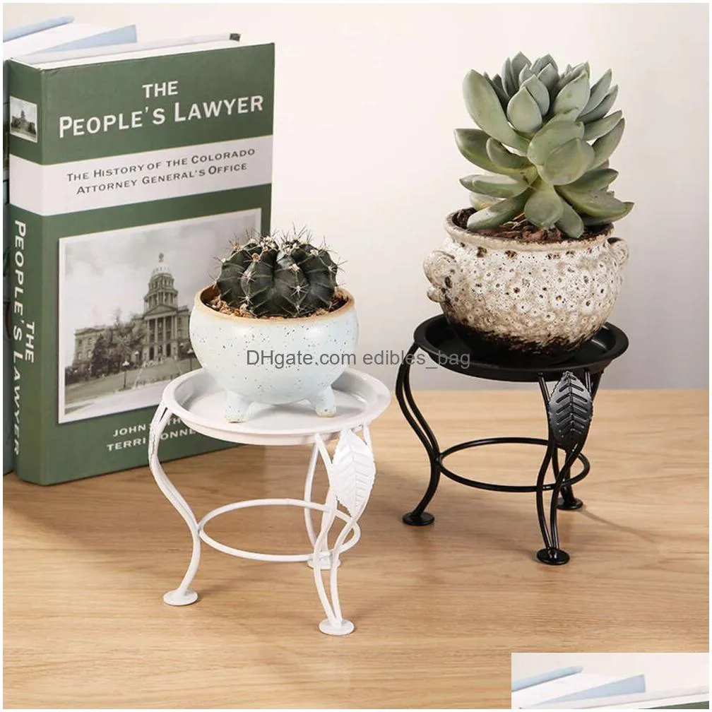 mini floor standing three legged potted plant indoor office desk succulent pot rack european style living room balcony iron flower