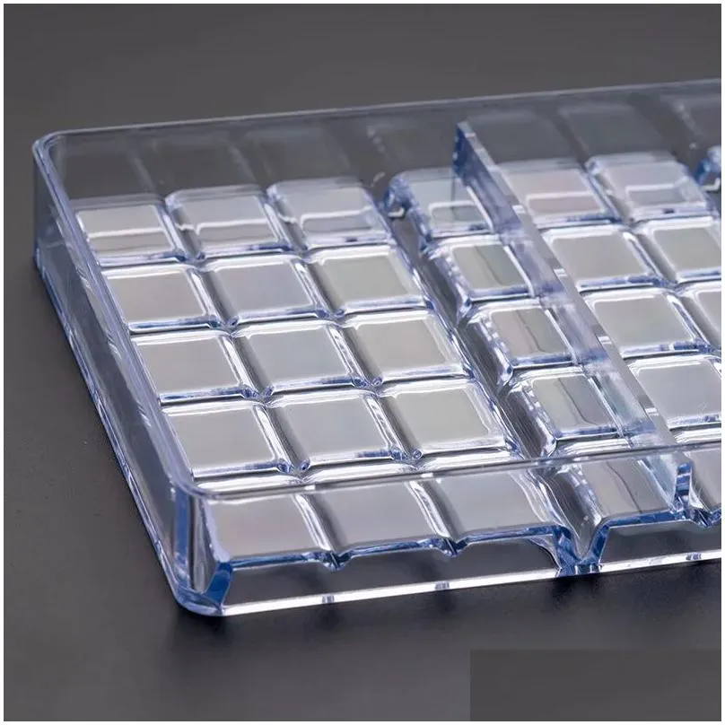 baking moulds bar lattice chocolate mold transparent lattice hard plastic mould candy molds food grade wholesale one up wrapper tin aluminum foil