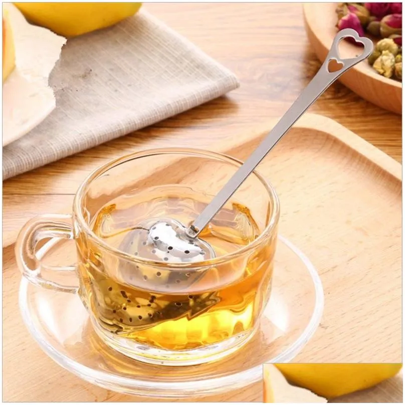  spring tea time convenience heart tea tools infuser heart-shaped stainless herbal infuser spoon filter 1 s2