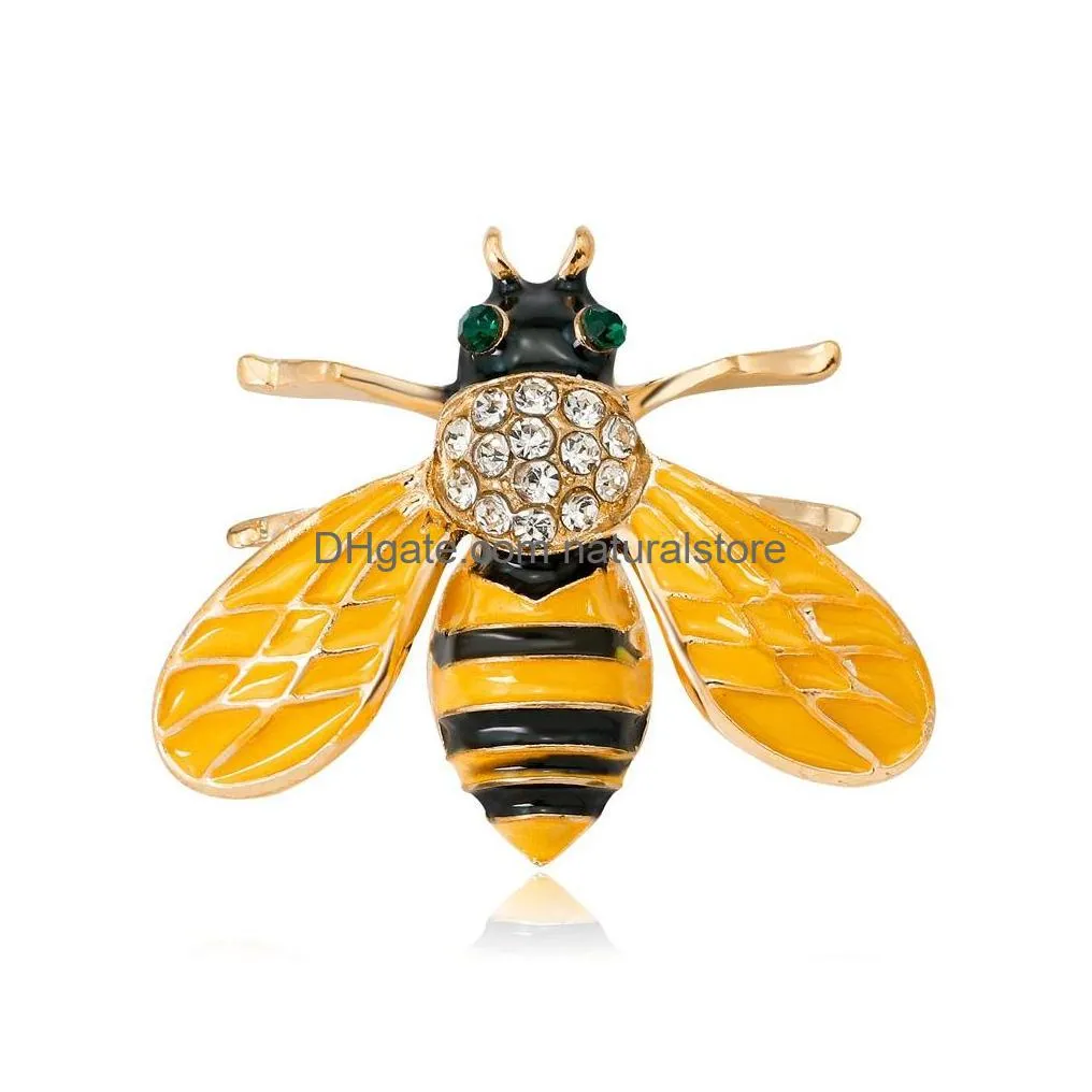 Pins, Brooches Trendy Small Bee Brooches For Women Elegant Crystal Colorf Animal Brooch Pins Lady Fashion Party Jewelry Accessories D Dhjxi