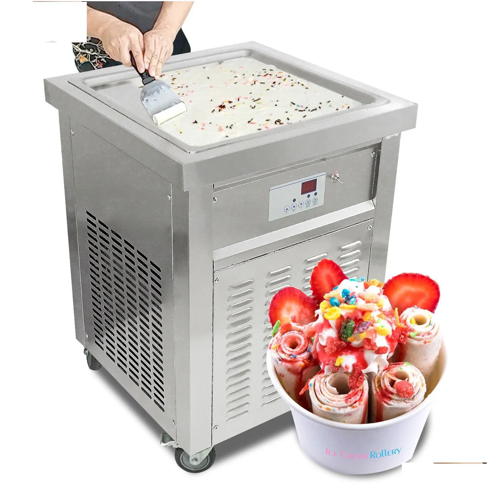 Food Processing Equipment Wholesale To Door Etl Ce Shipment Food Processing Equipment 52X52Cm Square Pan Roll Ice Cream Hine Drop Deli Dh4Yp