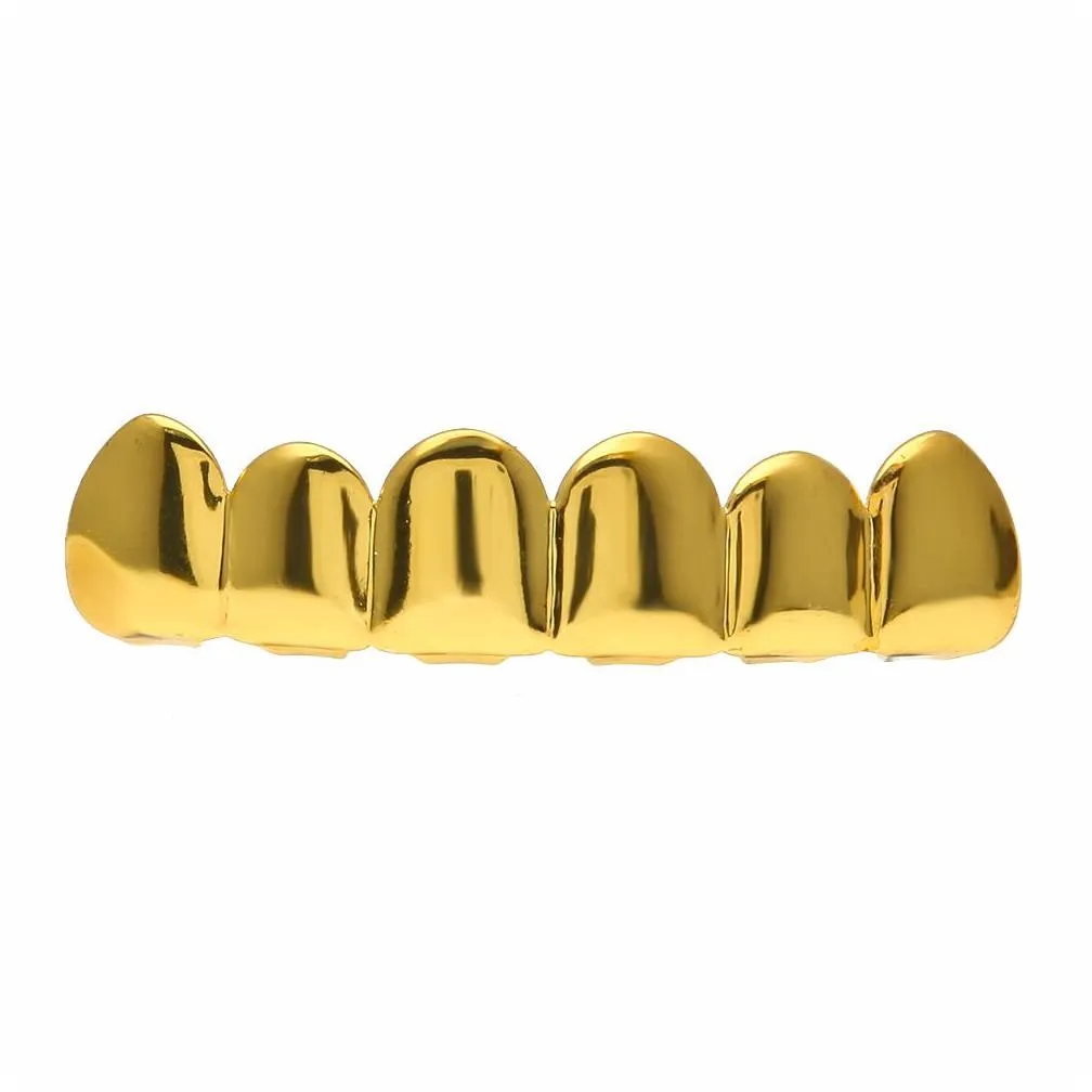 14k gold plated single teeth grillz plain canine tooth grill cap top bottom grill for halloween christmas party