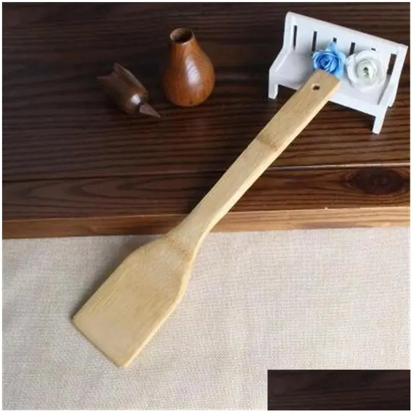 Cooking Utensils Bamboo Spoon Spata 6 Styles Portable Wooden Utensil Kitchen Cooking Turners Slotted Mixing Holder Shovels Fy7604 Drop Dhr2D