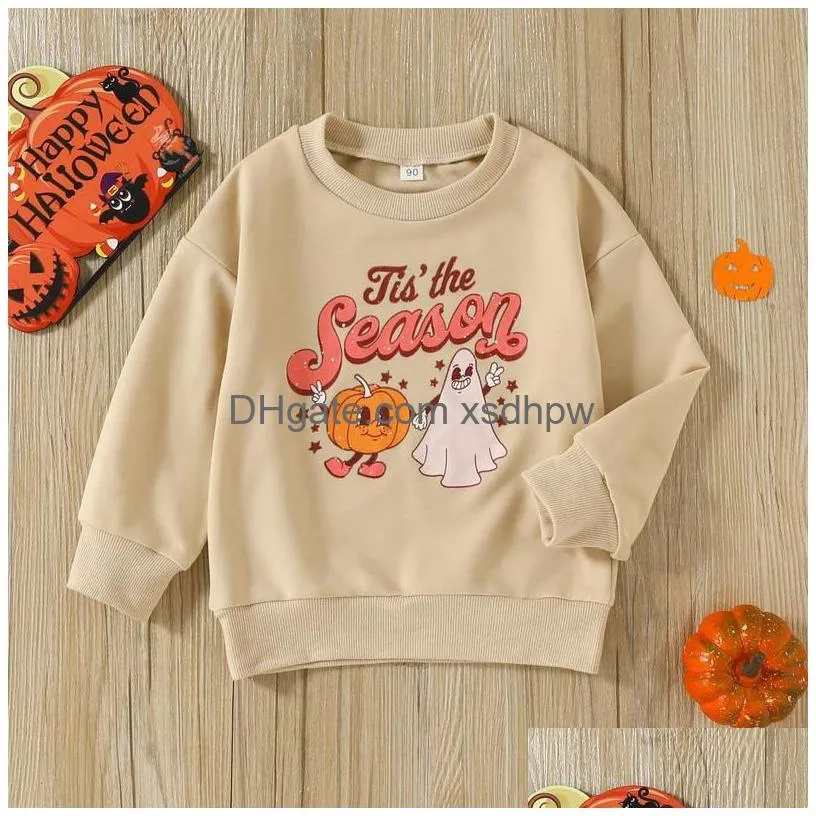 pullover -08-30 lioraitiin 0-5years toddler baby girl boy autumn halloween clothing long sleeve cartoon pumpkin printed sweatshirt