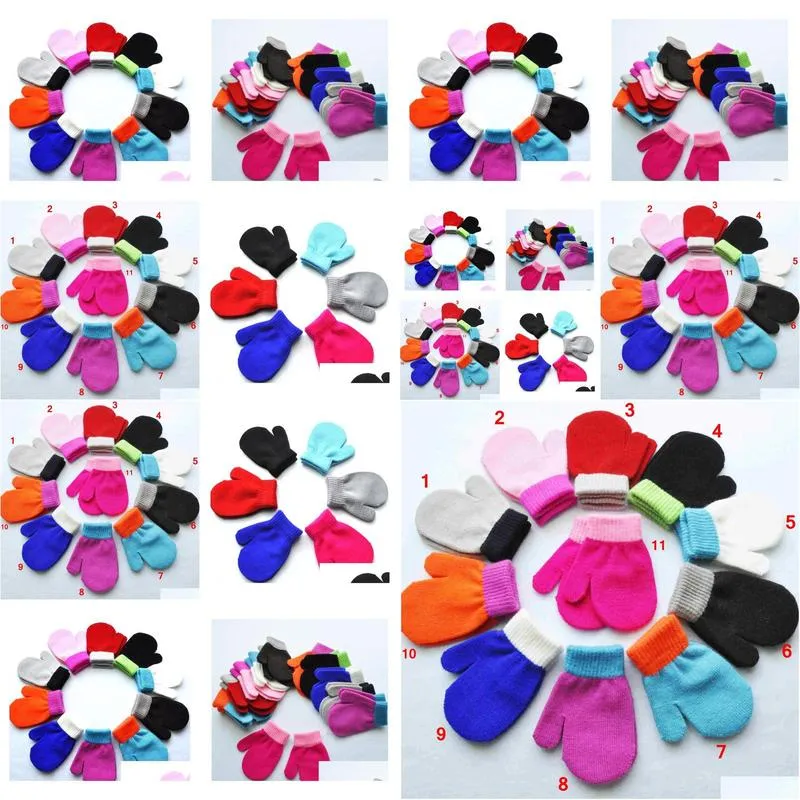 Children`S Mittens 2021 1-4 Year Garten Kids Warm Finger Gloves In Winter Infant Anti-Chaos Grabbing Acrylic Knitting Cute Drop Delive Dhuqz