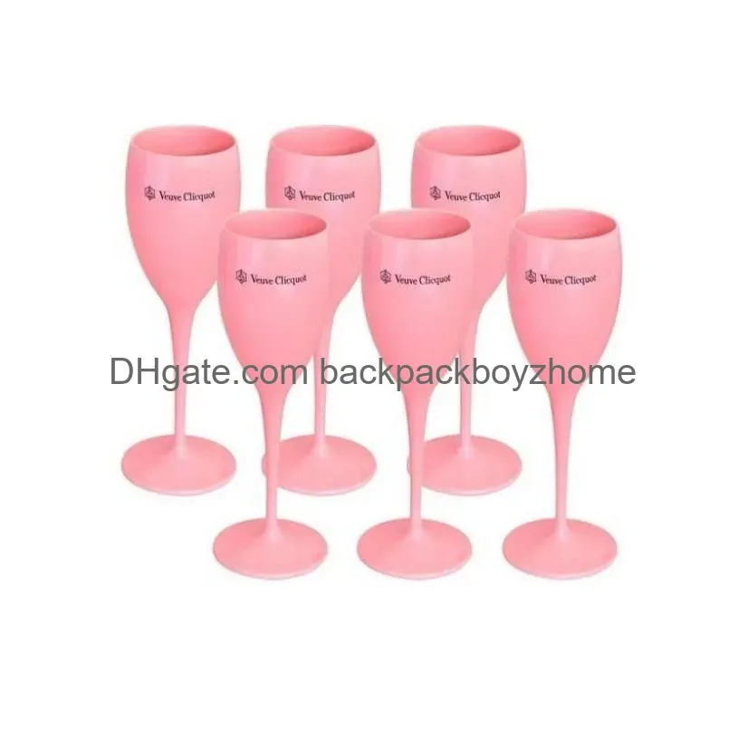 Wine Glasses New Acrylic Veuve Pink Orange Champagne Flutes Wholesale Party Wine Glasses Cups Fy5883 Jy18 Drop Delivery Home Garden Ki Dhc1P