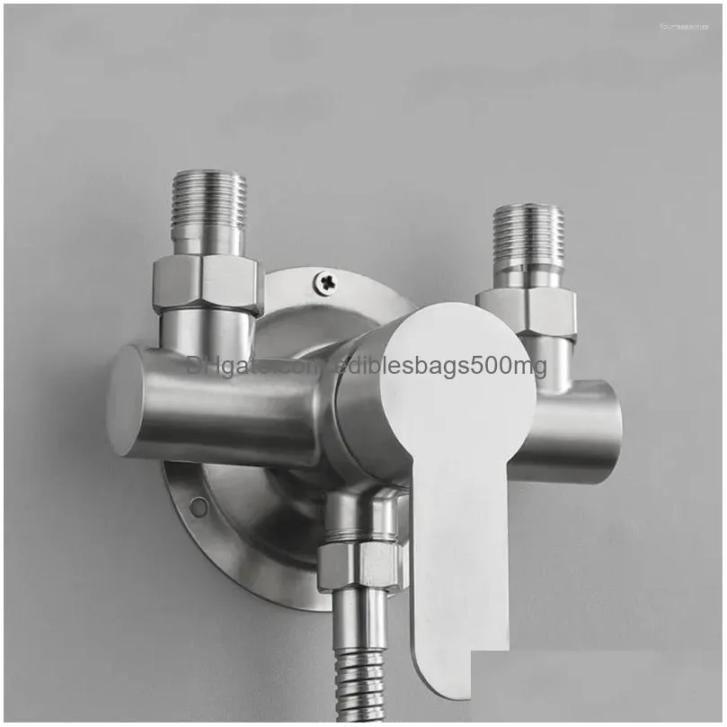 bathroom sink faucets stainless steel shower faucet and cold water mixer wall mounted metal handle concealed