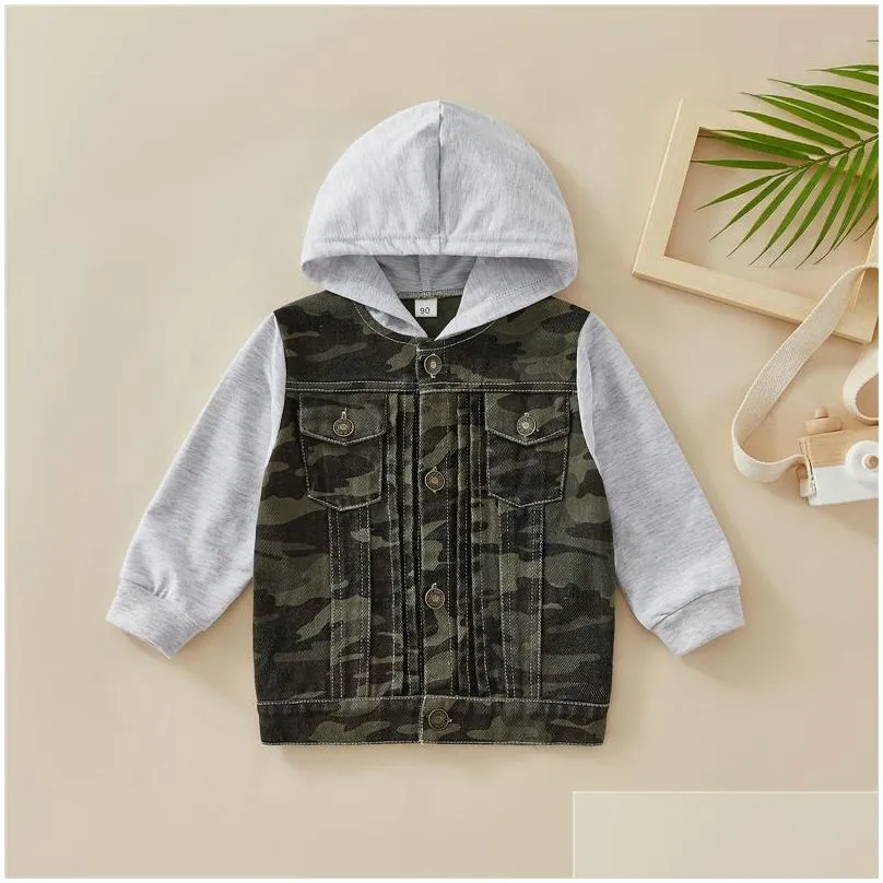 Coat 2023 Children Jackets Coat Autumn Winter Boy Suit Girl Clothes Baby Denim Hooded Outwear Outfits Toddler Kids Clothing Drop Deliv Dhgsc