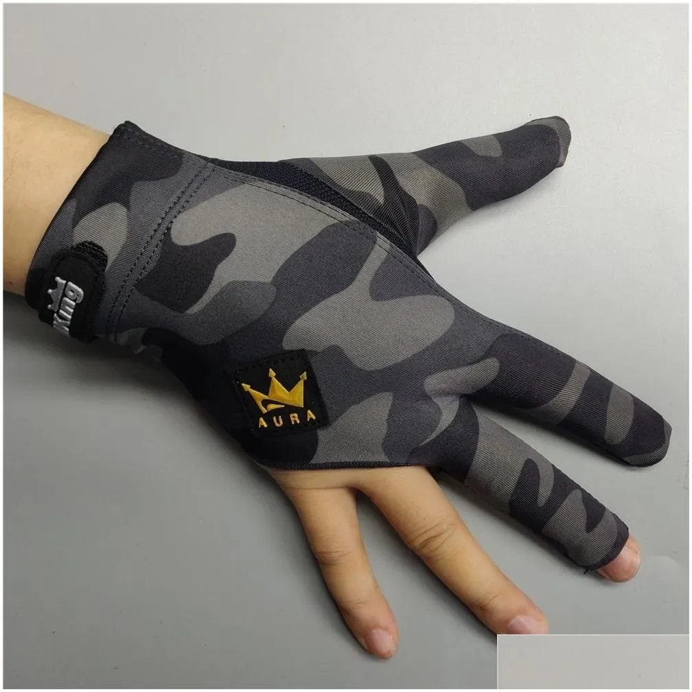 Billiard Accessories Glove Left Right Hand Medium Billking Camouflage Carom 3 Fingers Professional Pool 230615 Drop Delivery Dhtah