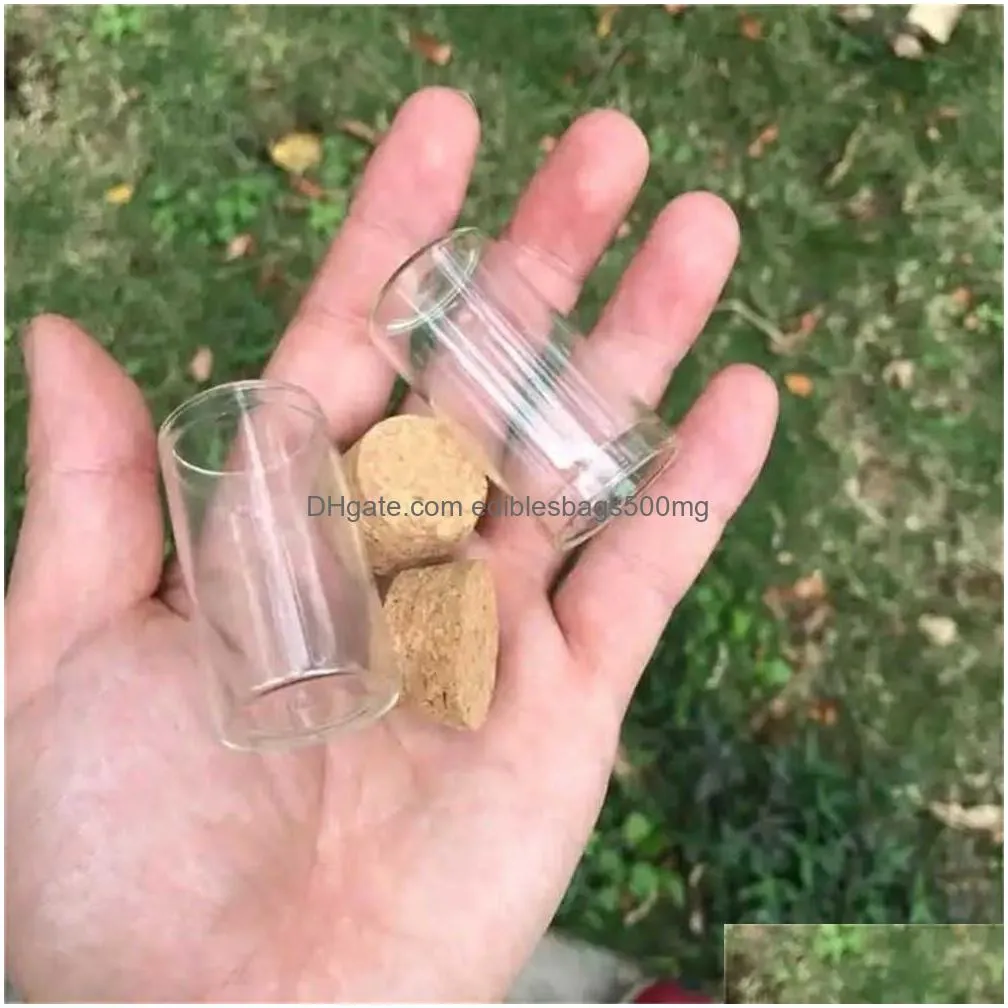 10ml small test tube with cork stopper glass spice bottles container jars 24x40mm diy transparent straight glass bottle tubo de ensayo pequeno de botella de