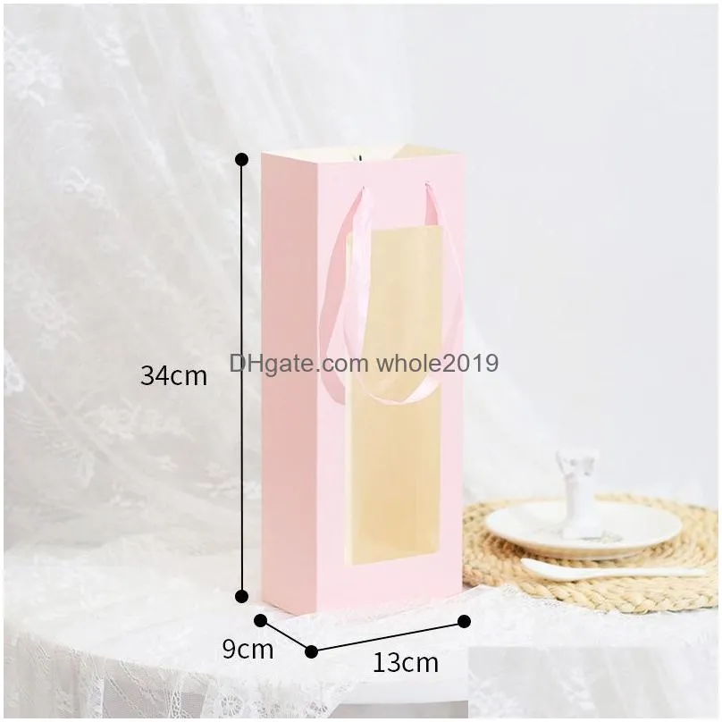 Other Event & Party Supplies Pvc Window Flower Box Packaging Portable Boxes Transparent Bouquet Gift Drop Delivery Home Garden Festive Dhhfj