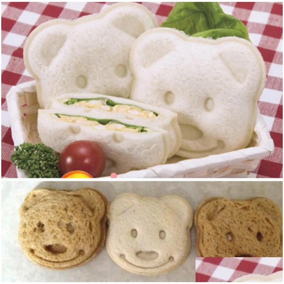 Baking Moulds Sandwich Mod Bear Car Rabbit Shaped Bread Mold Cake Biscuit Embossing Device Crust Cookie Cutter Baking Pastry Drop Deli Dhmex