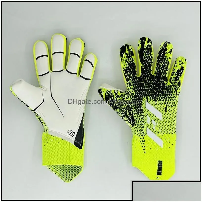 Sports Gloves 2022 4Mm New Goalkeeper Finger Protection Professional Men Football Adts Kids Thicker Goalie Soccer Glove Drop Drop Del Dhjhs