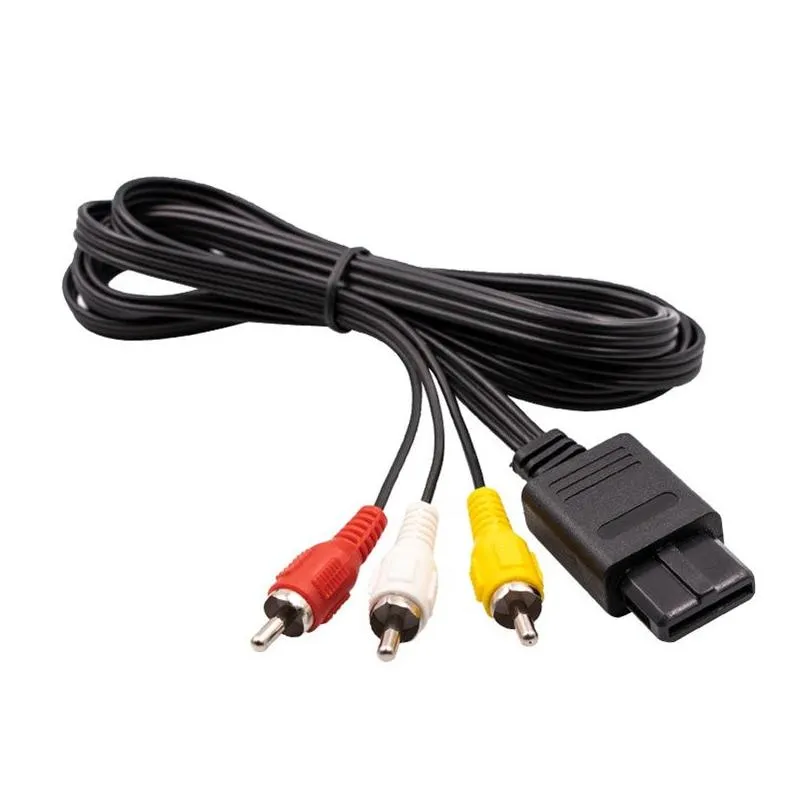 1.8m for nintendo 64 audio tv video cord av cable to rca for super nintend gamecube n64 snes game cube accessory