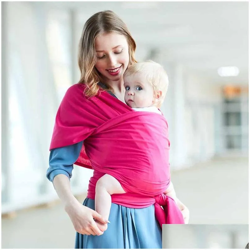 Carriers, Slings & Backpacks Baby Carrier Sling Breathable Carriers Wrap Cotton Kid Infant Backpacks For Newborns Hipseat Nursing Er D Dhg2Y