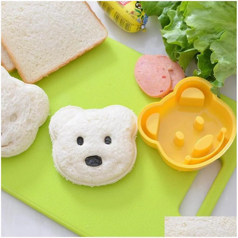 Baking Moulds Sandwich Mod Bear Car Rabbit Shaped Bread Mold Cake Biscuit Embossing Device Crust Cookie Cutter Baking Pastry Drop Deli Dhmex