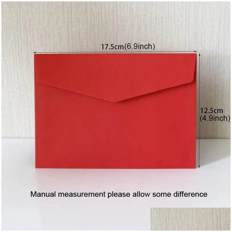 Paper Products Wholesale 17.5X12.5Cm/6.9X4.9Inch 50Pcs/Lot Solid Color Kraft Paper Products Greeting Card Postcard Thank-You Notes Env Dhwaj