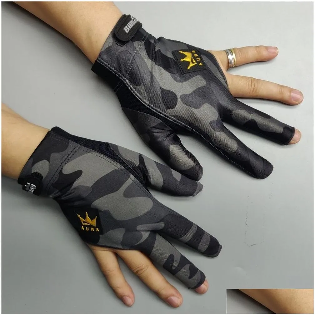 Billiard Accessories Glove Left Right Hand Medium Billking Camouflage Carom 3 Fingers Professional Pool 230615 Drop Delivery Dhtah