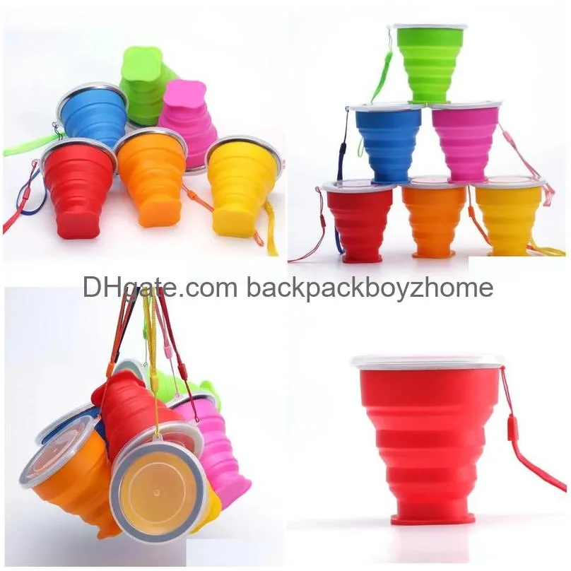 Water Bottles Collapsible Drink Cup Bottles Outdoor Portable Sile Retractable Telescopic Water Drinking Bottle For Travel Cam 619 Drop Dh3Xk