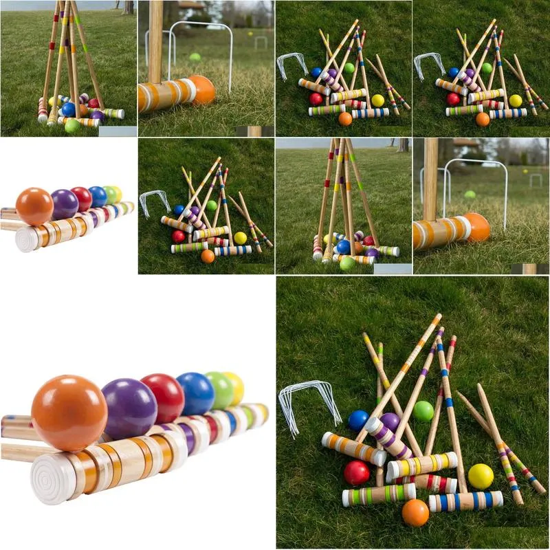 Outdoor Games & Activities Complete Croquet Set With Carrying Case 6 Players By Drop Delivery Sports Outdoors Leisure Sports Games Dhewp