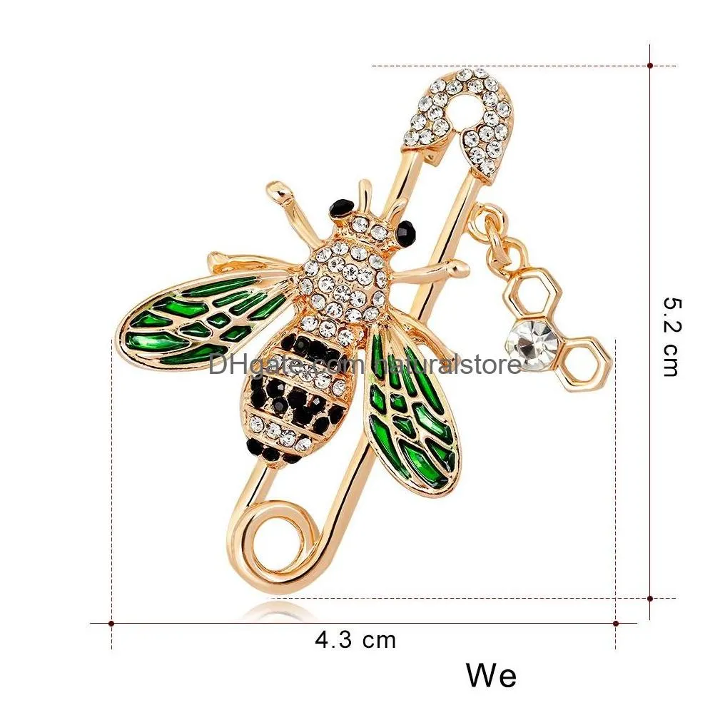 Pins, Brooches Trendy Small Bee Brooches For Women Elegant Crystal Colorf Animal Brooch Pins Lady Fashion Party Jewelry Accessories D Dhjxi