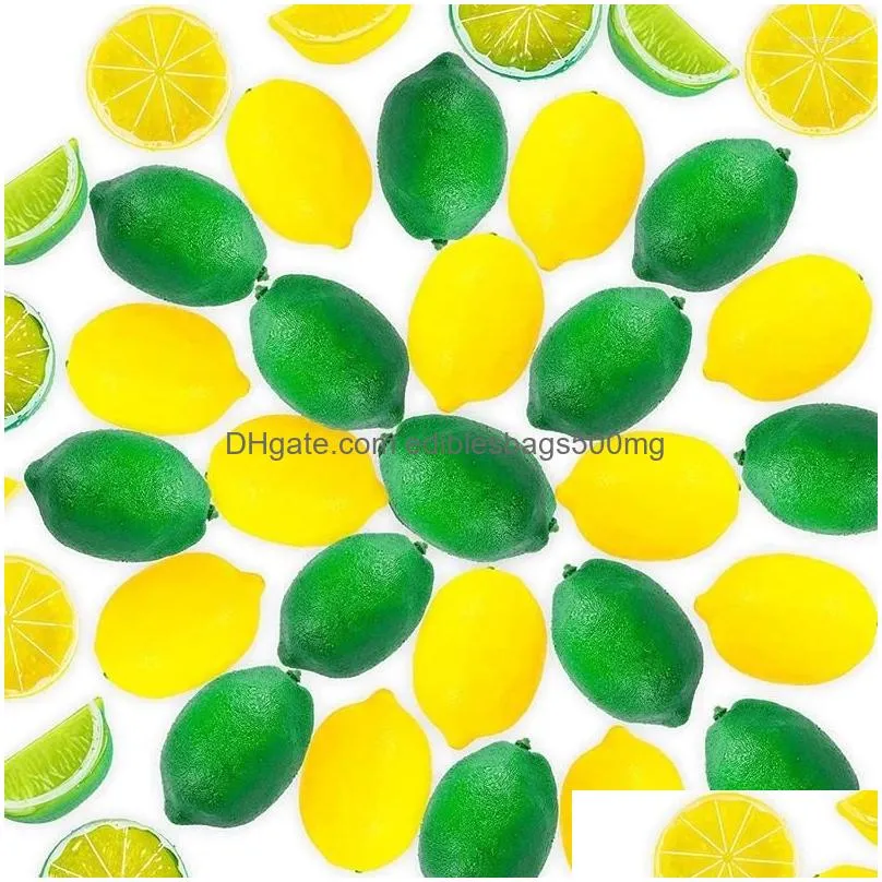 decorative flowers fake lemons limes set fruit artificial slices blocks simulation slice for home kitchen