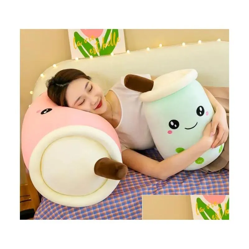 Party Favor 24Cm Cute Stuffed Pearl Cup Shape Toy Kawaii Peluch Bubble Cartoon Milk Tea Boba Pie P Drop Delivery Home Garden Festive P Dhdnf