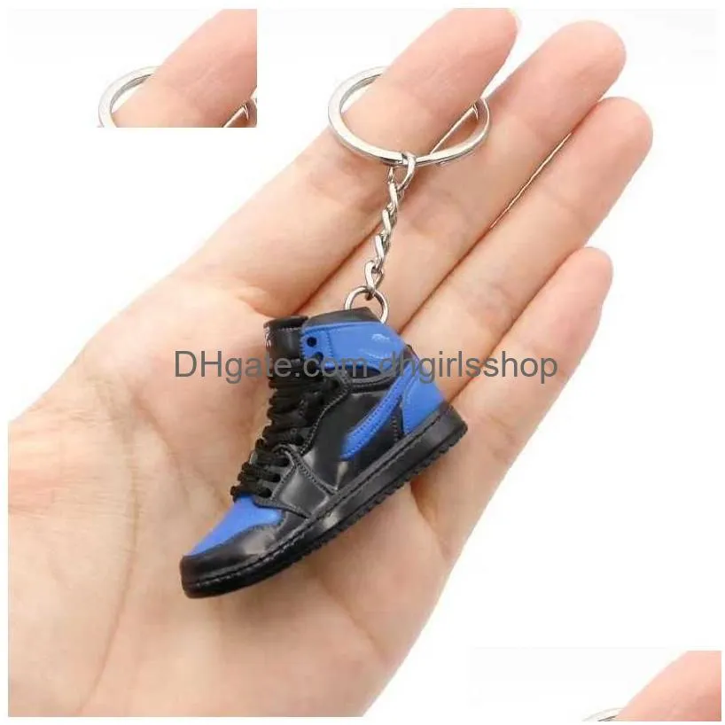 Keychains & Lanyards Designer 83 Styles 3D Basketball Shoes Keychain Stereoscopic Sneakers Keychains For Women Bag Pendant Mini Sport Dhpj8