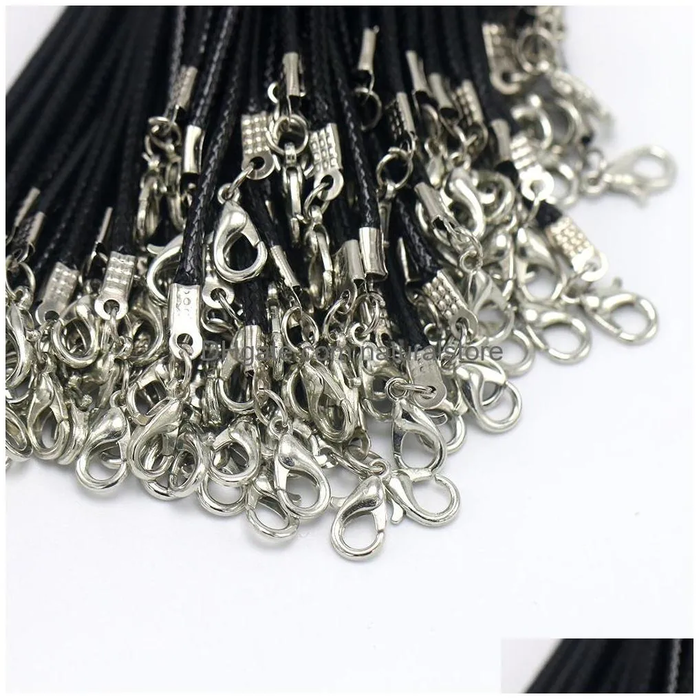 Chains 100Pcs/Lot Black Wax Leather Snake Chains Necklace For Women 18-24 Inch Cord String Rope Wire Chain Diy Fashion Jewelry In Bk D Dhziw