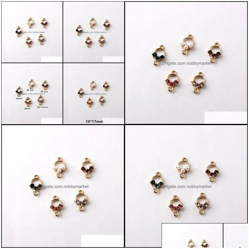 metals loose beads jewelry zircon pearl pendant double hole connector pendants for making diy necklaces earrings bracelets aessories wish
