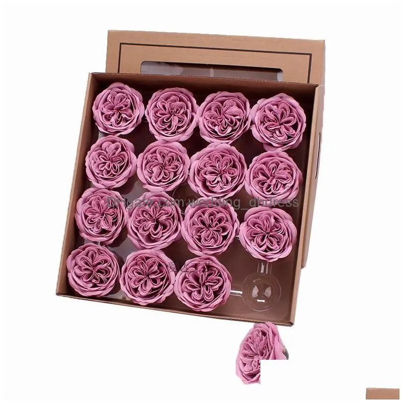 rose soap flower scented essential wedding festival gift 16pcs/set for bath