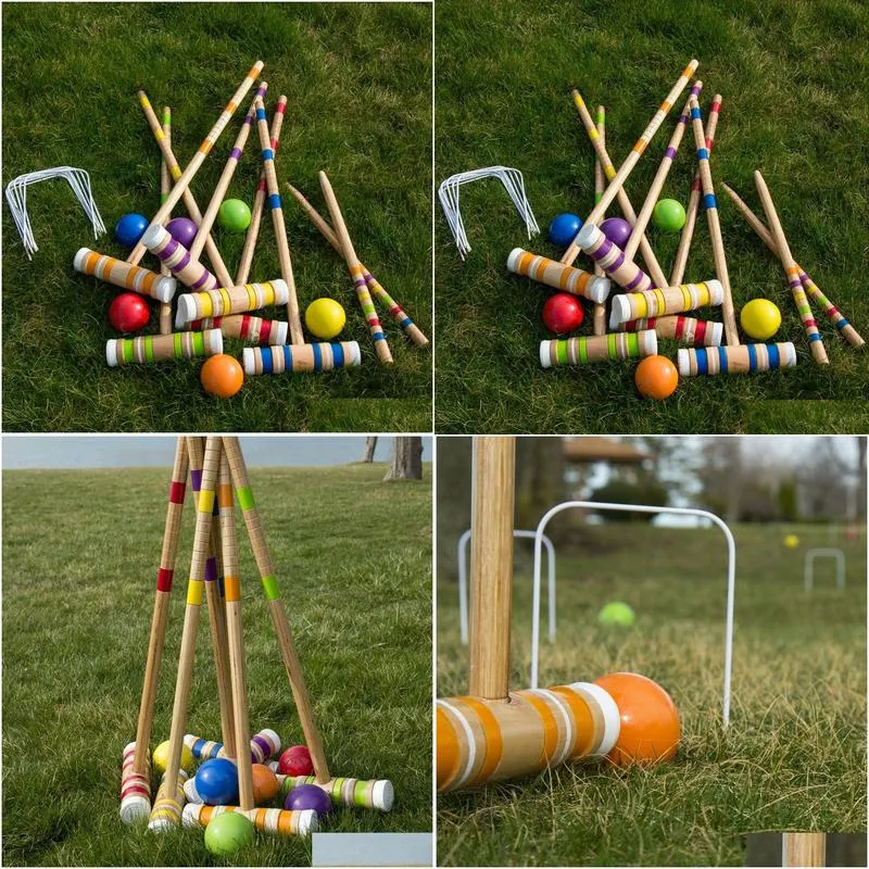 Outdoor Games & Activities Complete Croquet Set With Carrying Case 6 Players By Drop Delivery Sports Outdoors Leisure Sports Games Dhewp