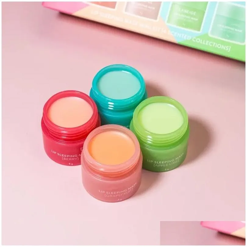 Lip Balm Korean Brand Special Care 8G Lip Balm Slee Mask 4Pcs/Set Scented Nutritious Moisturizing Drop Delivery Health Beauty Makeup L Dh2Rj