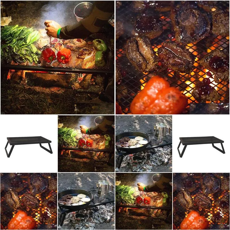 Outdoor Gadgets Camp Chef Lumberjack 36 X 18 Cooking Surface Over The Fire Grill Compass Drop Delivery Sports Outdoors Camping Hiking Dhkje