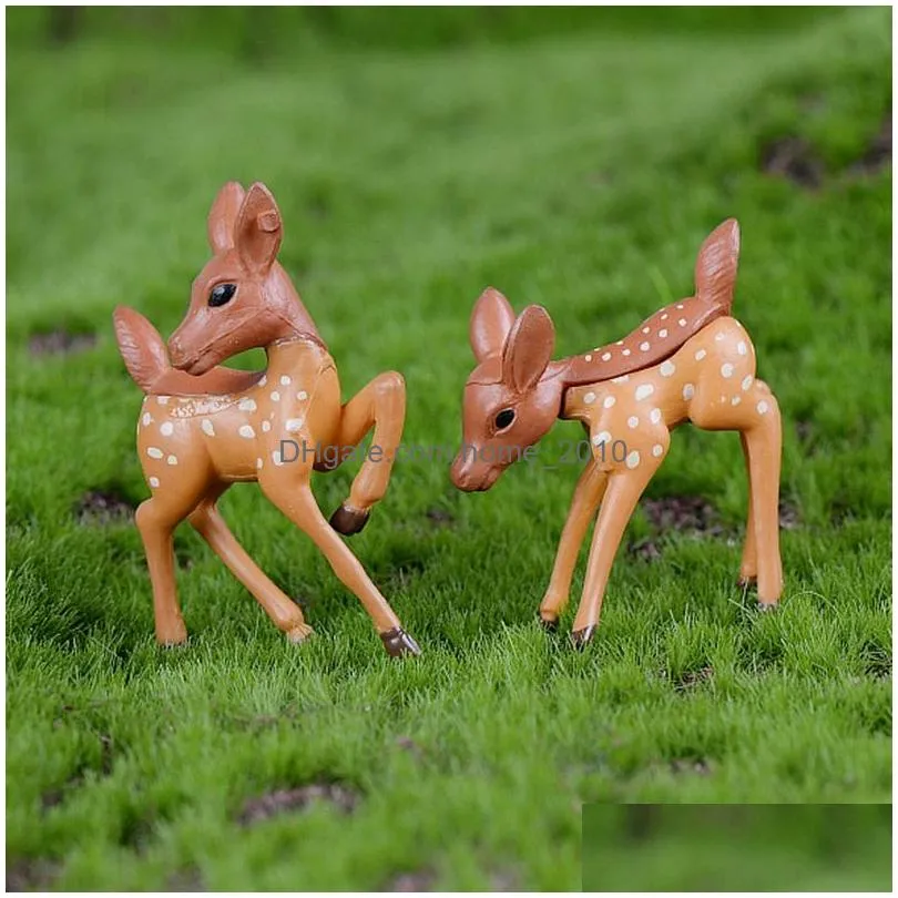 artificial mini sika deer giraffe fairy garden miniatures gnomes moss terrariums resin craft figurines home decoration micro