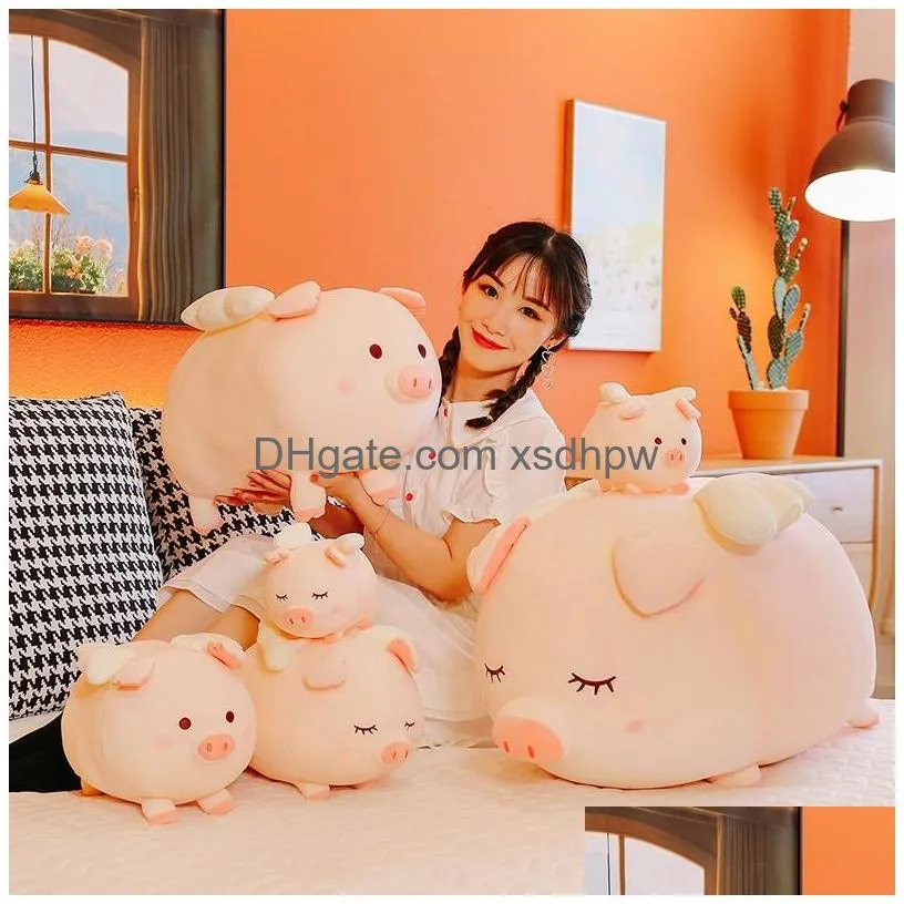  love angel pig plush toy doll down cotton soft piglet throw pillow to give girl comfort doll wholesale
