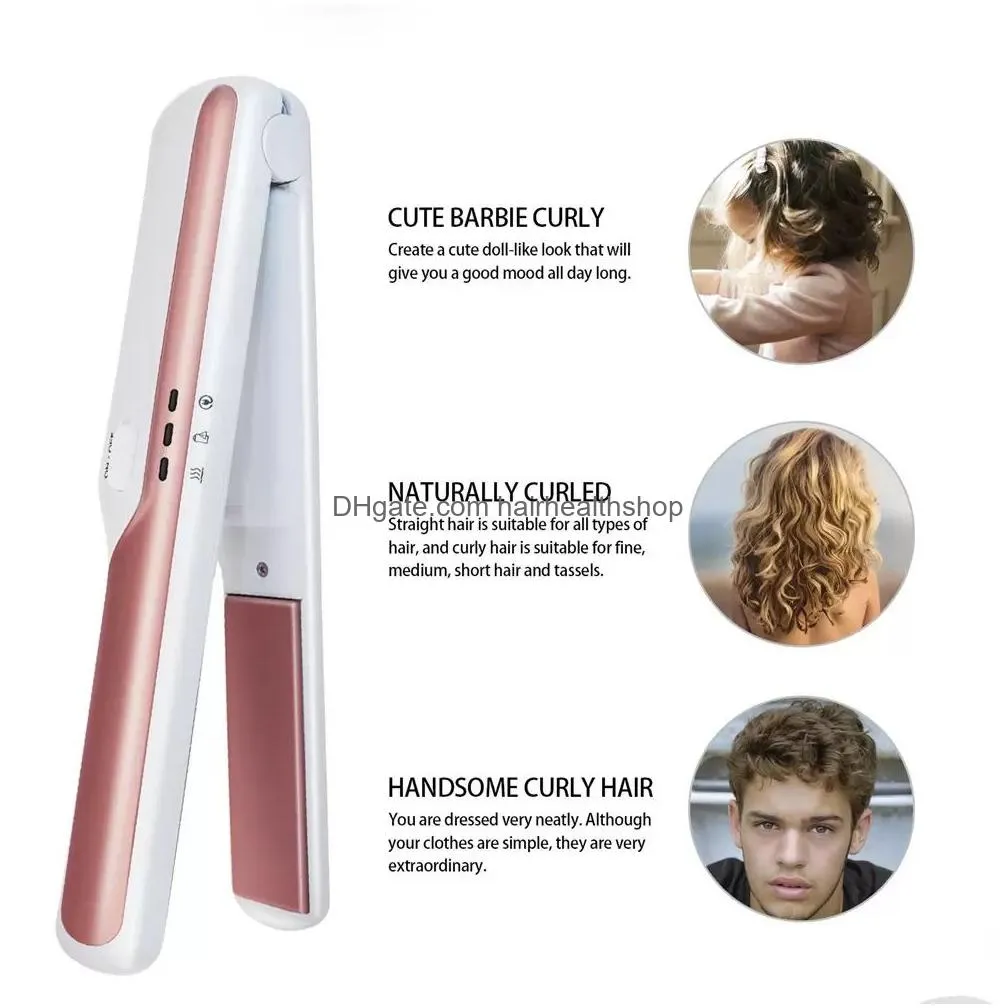 Curling Irons New Wireless Mini Hair Straightener Charging Without Hurting Usb Ceramic Curler Splint Drop Delivery Hair Products Hair Dhkuc