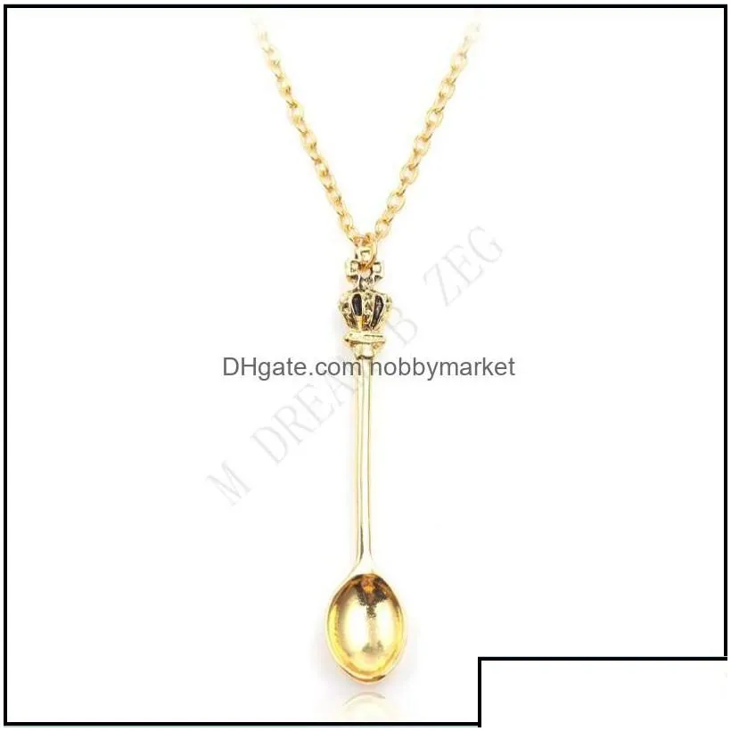 pendant necklaces pendants jewelry wholesale jewelry chain gold sier crown mini teapot royal alice snuff necklace spoon necklace drop