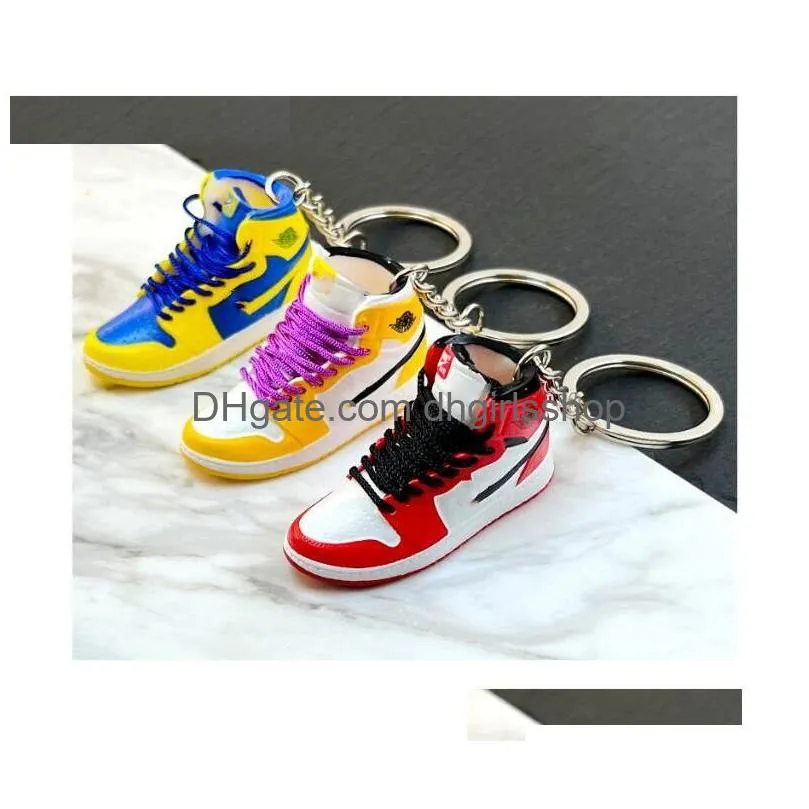 Keychains & Lanyards Keychains Lanyards Designer 83 Styles 3D Basketball Shoes Keychain Stereoscopic Sneakers For Women Bag Pendant M Dhmkj