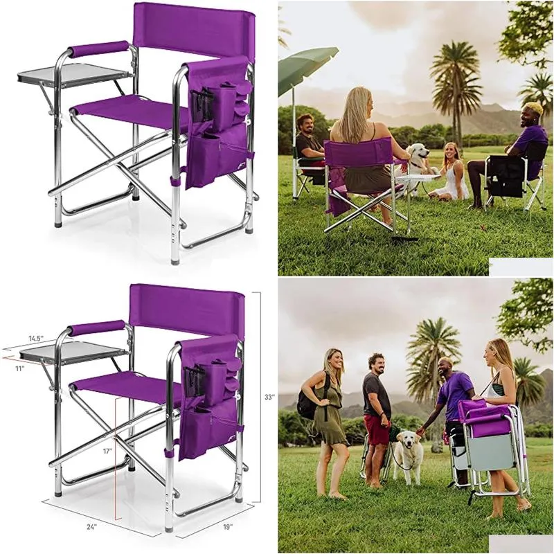 Camp Furniture Sports Chair With Side Table Beach Camp For Adts Cam Drop Delivery Sports Outdoors Camping Hiking Hiking And Camping Dhpqb