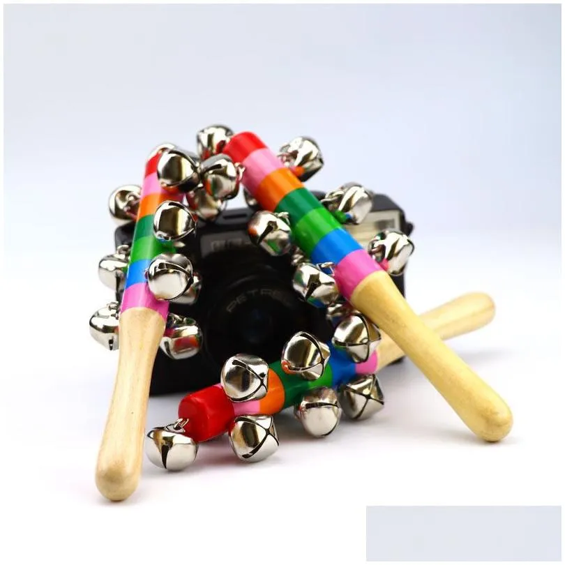 Pacify Toys Wood Baby Toy Infant Toys Drum Musici Ringing Bell Rattles Kid Creative Diy Model Kit Cartoon Doll Classic Traditional Sen Dhc6T