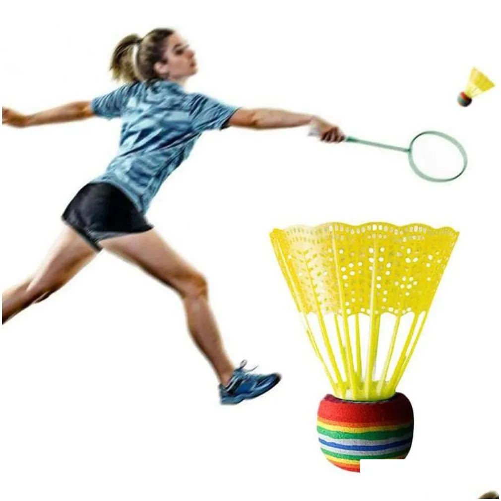 Badminton Shuttlecocks 12 Pcs Plastic Sports Training Balls Indoor Cork Kids Air Nylon 230609 Drop Delivery Dhcbc