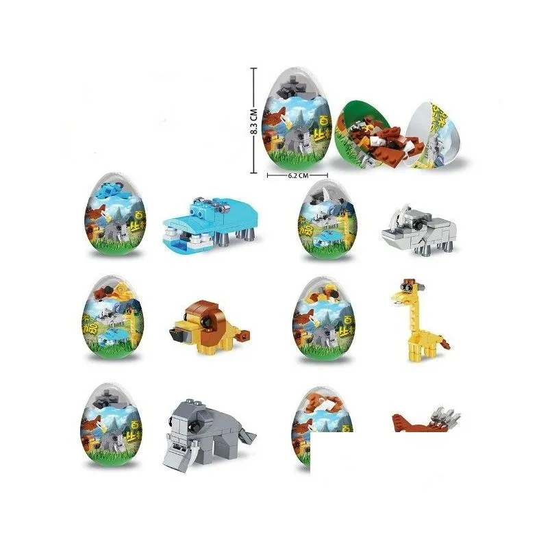 Model Building Kits Kid Creative Diy Toy Easter Egg Decoration Toys Rabbit Build Brick 10Pcs Ribbon Shell Plastic Twisted For Kids Gif Dhszg