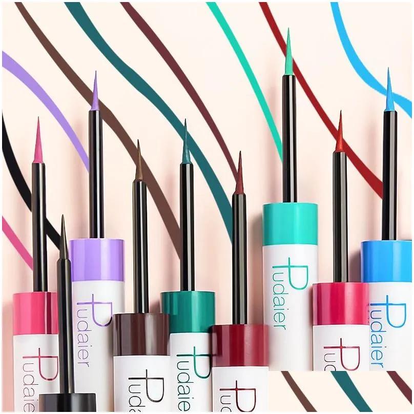 Eyeliner Color Eyeliner Liquid Pen Waterproof Quick Drying Extremely Fine 12 Drop Delivery Health Beauty Makeup Eyes Dhhpv