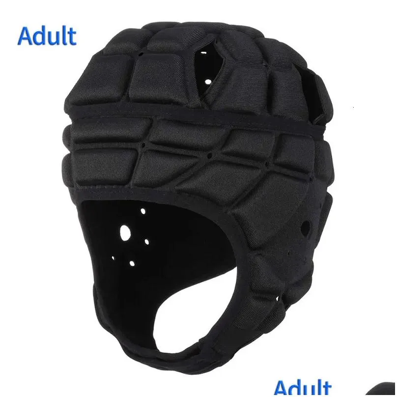 Protective Gear Mens Sport Rugby Football Goalkeeper Helmet Head Guard Headguard Adt Soccer Safety Hat For Child Visor 230613 Drop De Dhrxi