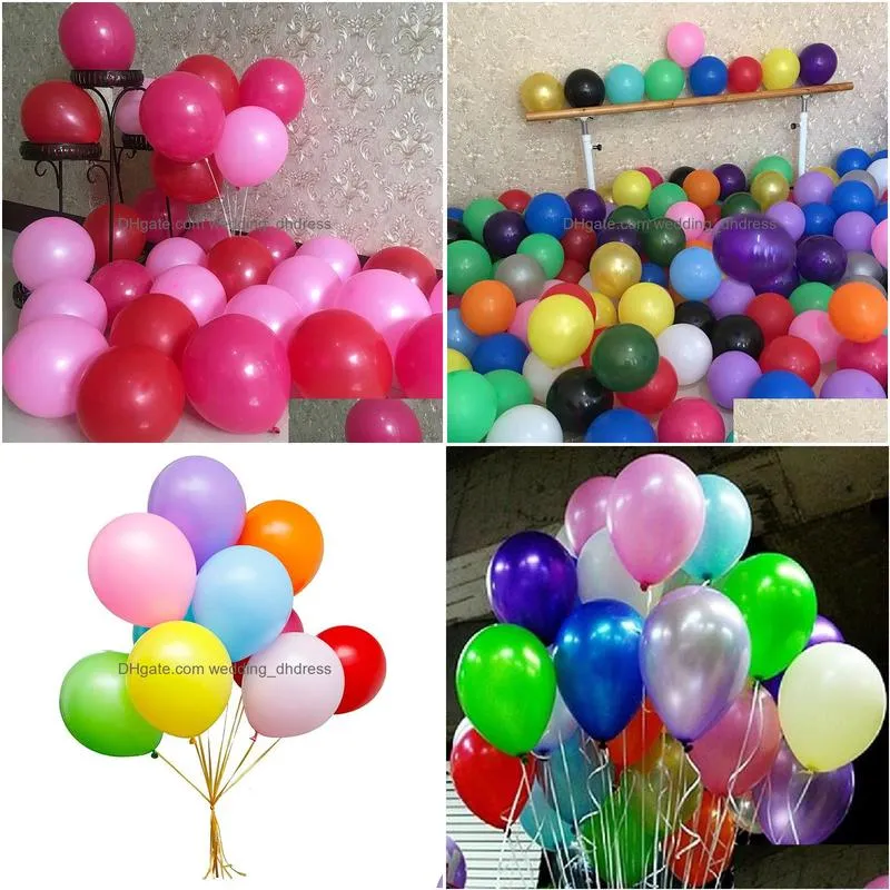 wedding decorations shinning 12 colors 10 round party balloon wedding balloon decoration balloon party supplies 100pcs/lot