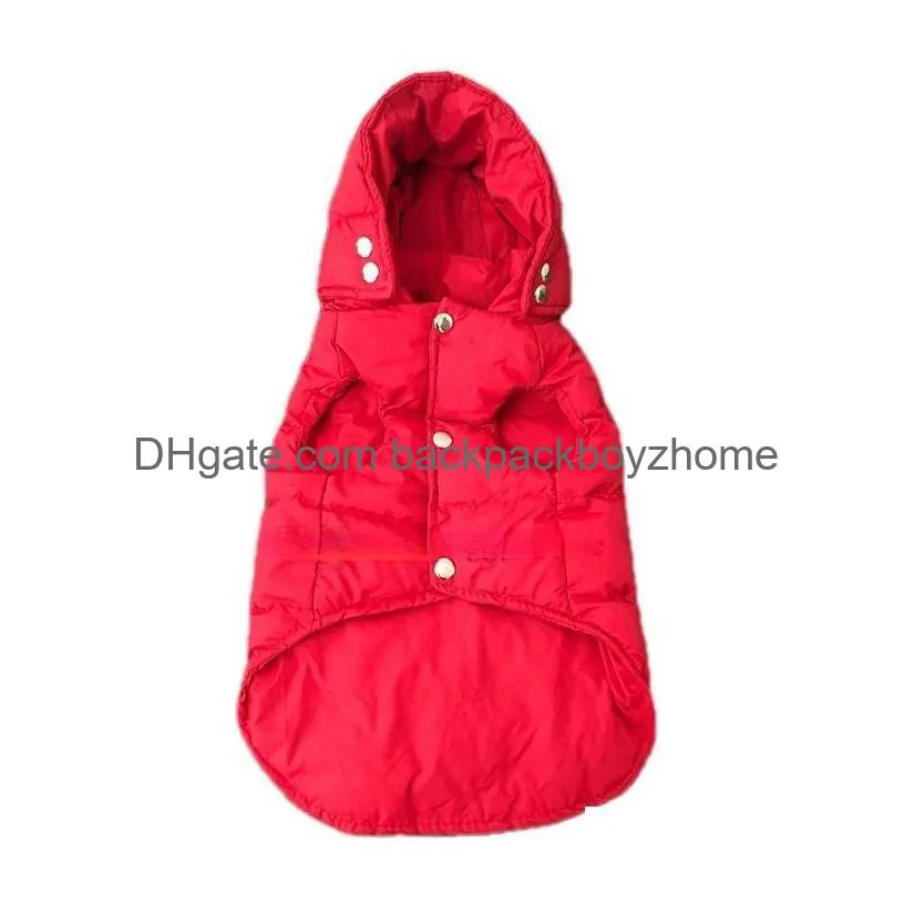 Dog Apparel Designer Dog Clothes Winter Apparel Windproof Dogs Hoodie Waterproof Puppy Coat Cotton Lined Warm Pets Jacket Cold Weather Dha5B