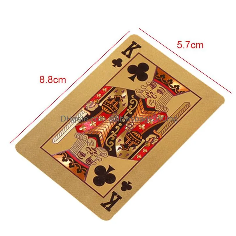 24k gold playing cards poker game deck gold foil poker set plastic magic card waterproof cards magic