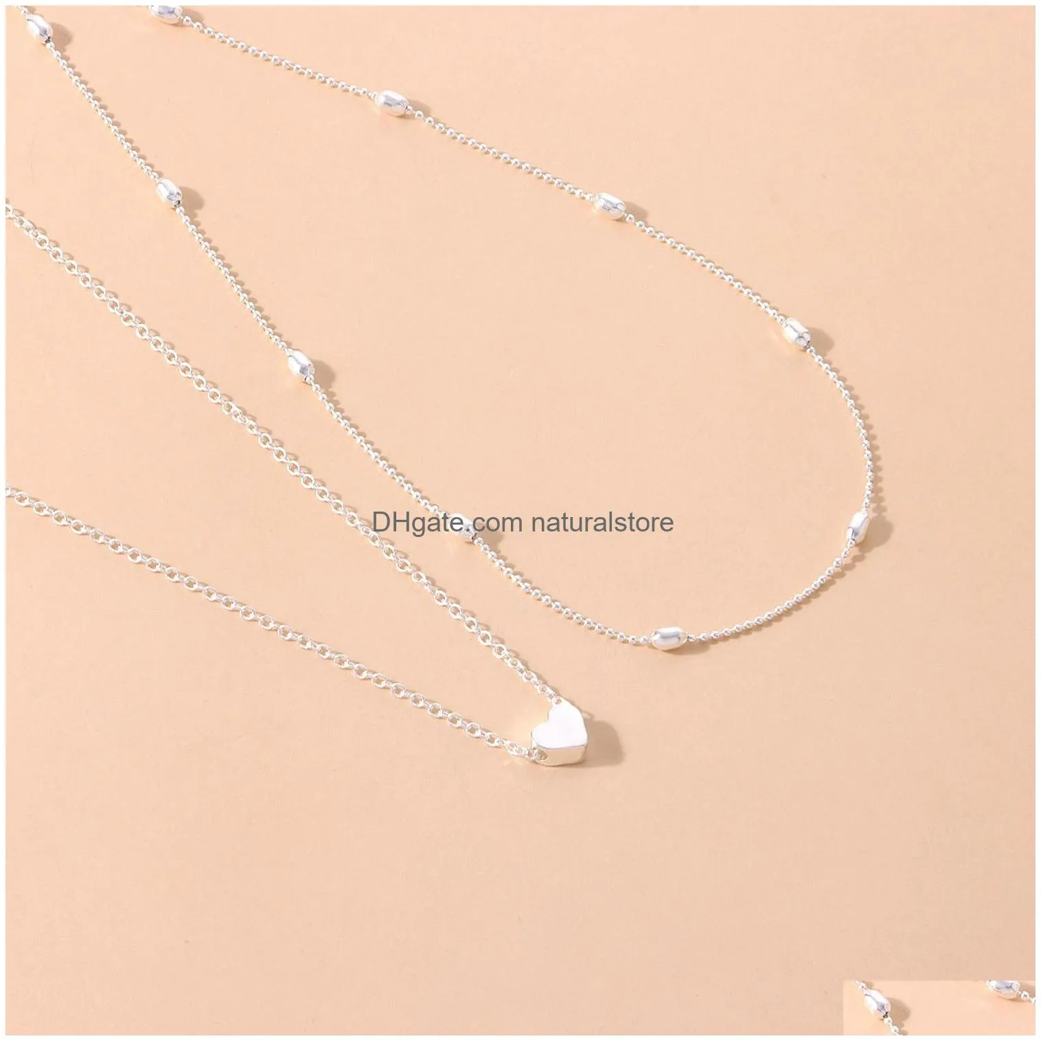 Pendant Necklaces Fashion Tiny Heart Pendant Necklace For Women Trendy Simple Gold Sier Color Chain Choker Girls Party Jewelry Gift Dr Dhm2G