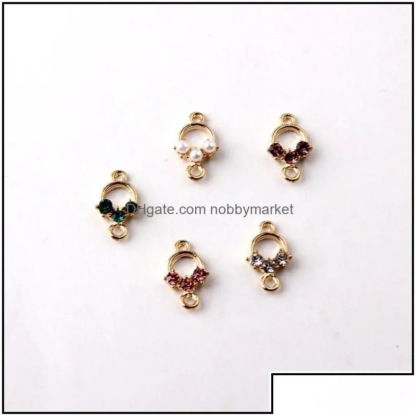 metals loose beads jewelry zircon pearl pendant double hole connector pendants for making diy necklaces earrings bracelets aessories wish